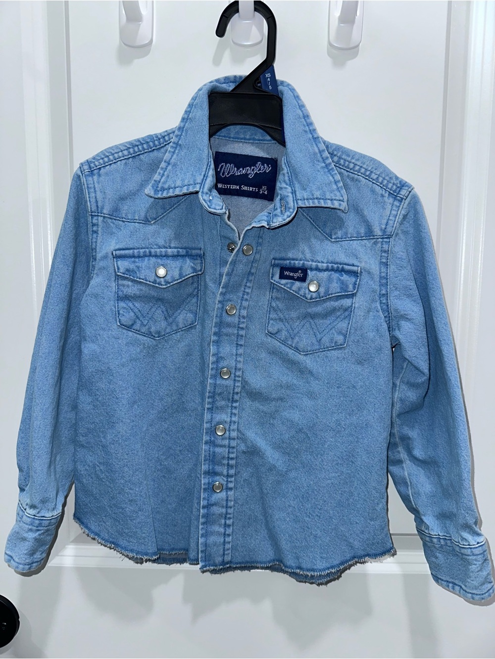 Girls Wrangler Light Blue Denim Western Shirt